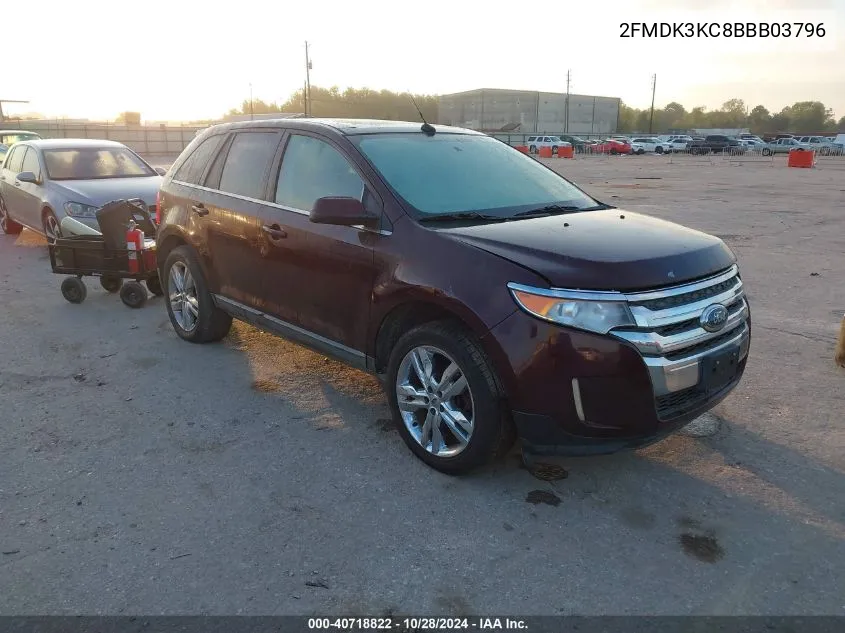 2011 Ford Edge Limited VIN: 2FMDK3KC8BBB03796 Lot: 40718822