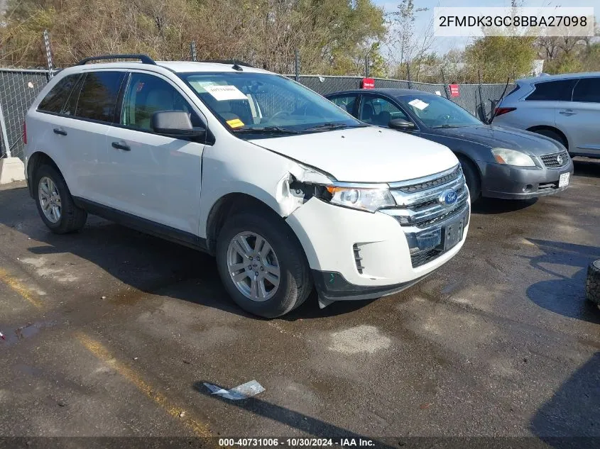 2011 Ford Edge Se VIN: 2FMDK3GC8BBA27098 Lot: 40731006