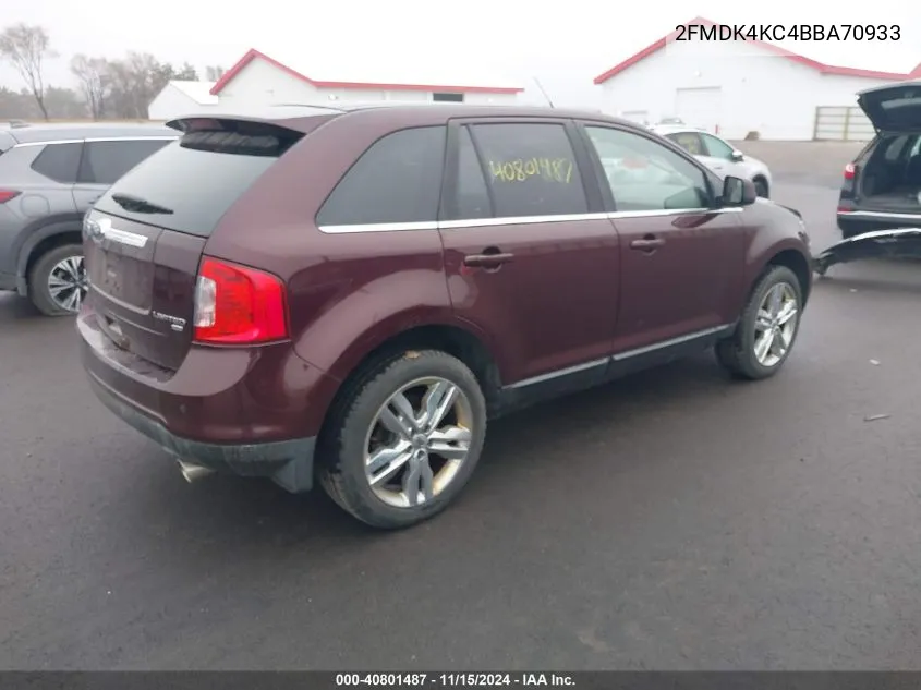 2011 Ford Edge Limited VIN: 2FMDK4KC4BBA70933 Lot: 40801487