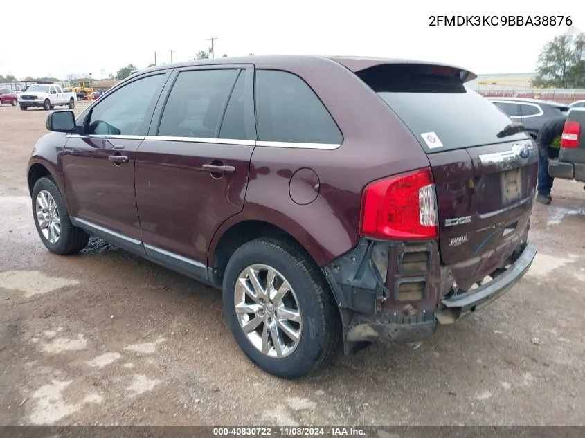 2011 Ford Edge Limited VIN: 2FMDK3KC9BBA38876 Lot: 40830722