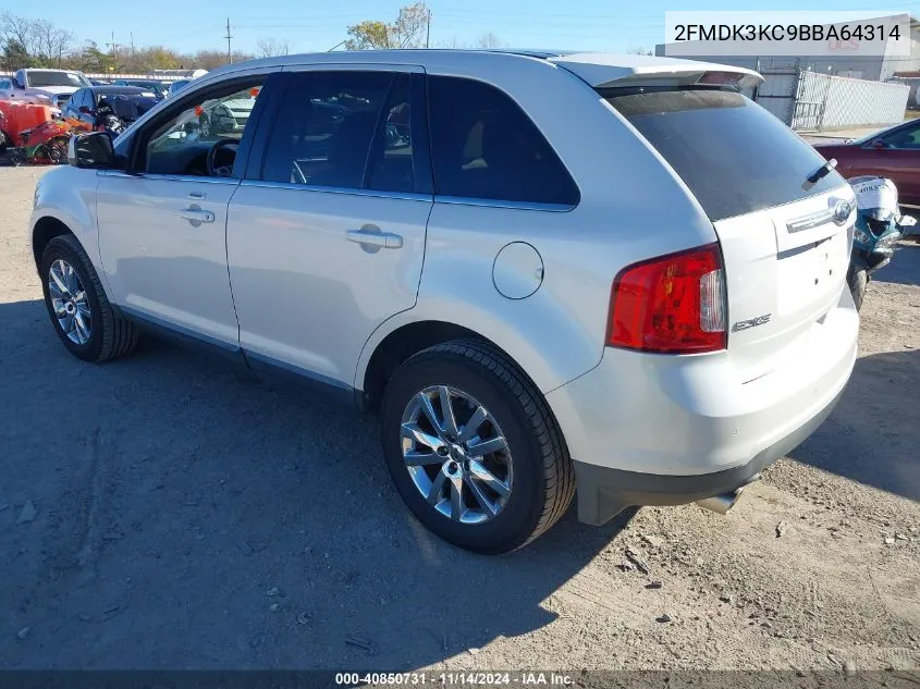 2011 Ford Edge Limited VIN: 2FMDK3KC9BBA64314 Lot: 40850731