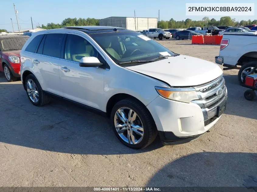 2011 Ford Edge Limited VIN: 2FMDK3KC8BBA92024 Lot: 40861401