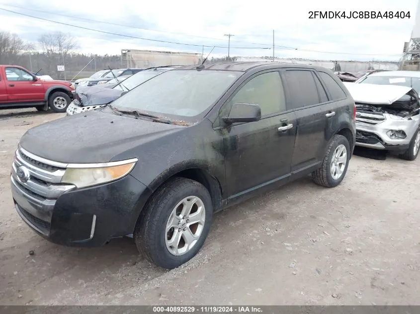 2011 Ford Edge Sel VIN: 2FMDK4JC8BBA48404 Lot: 40892529