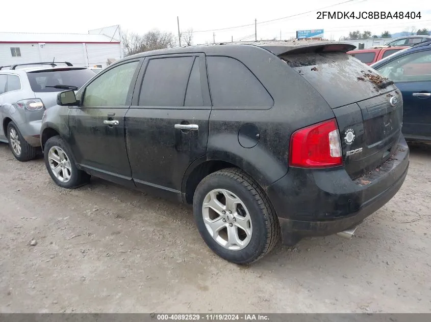 2011 Ford Edge Sel VIN: 2FMDK4JC8BBA48404 Lot: 40892529