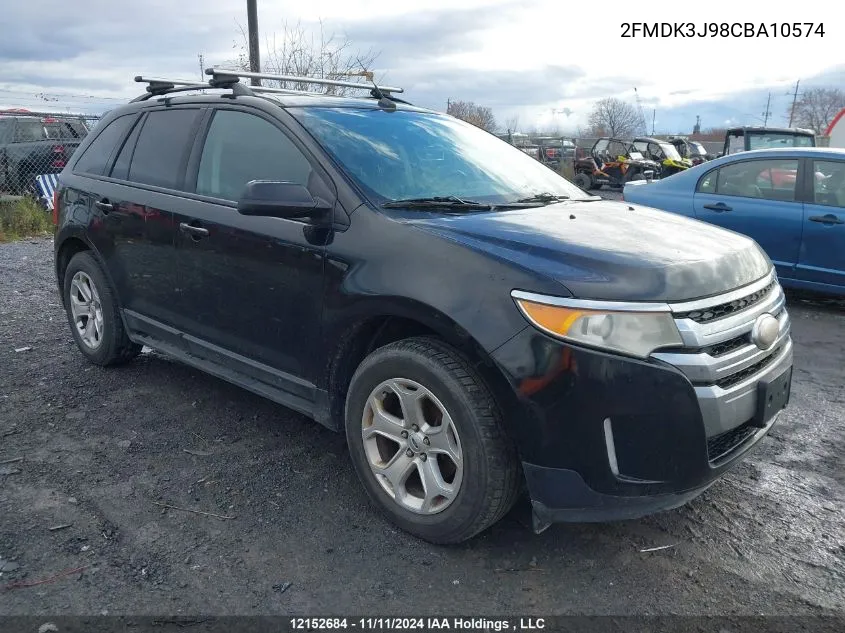 2012 Ford Edge Sel VIN: 2FMDK3J98CBA10574 Lot: 12152684