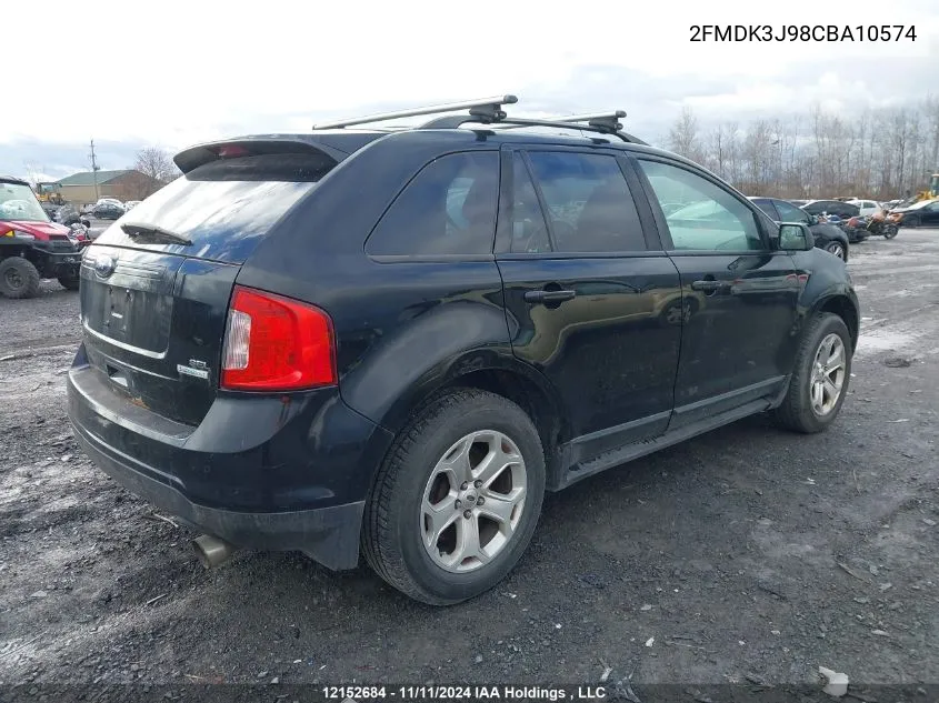 2012 Ford Edge Sel VIN: 2FMDK3J98CBA10574 Lot: 12152684