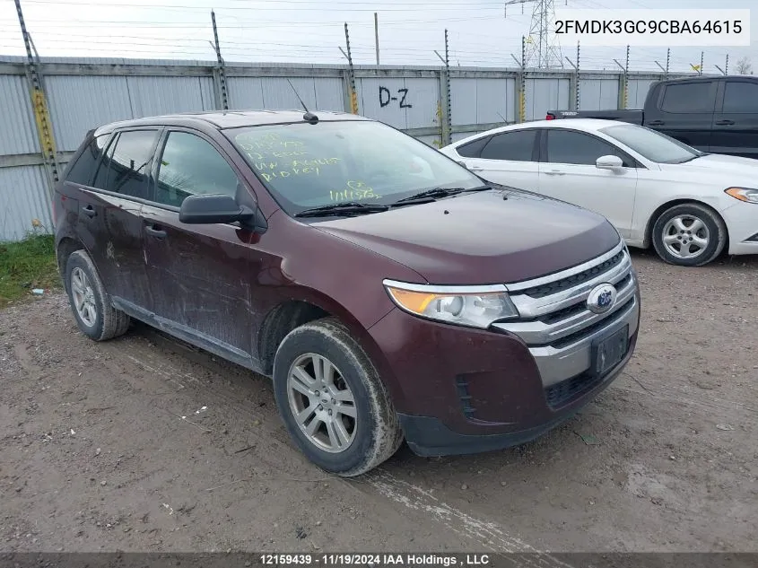 2012 Ford Edge Se VIN: 2FMDK3GC9CBA64615 Lot: 12159439