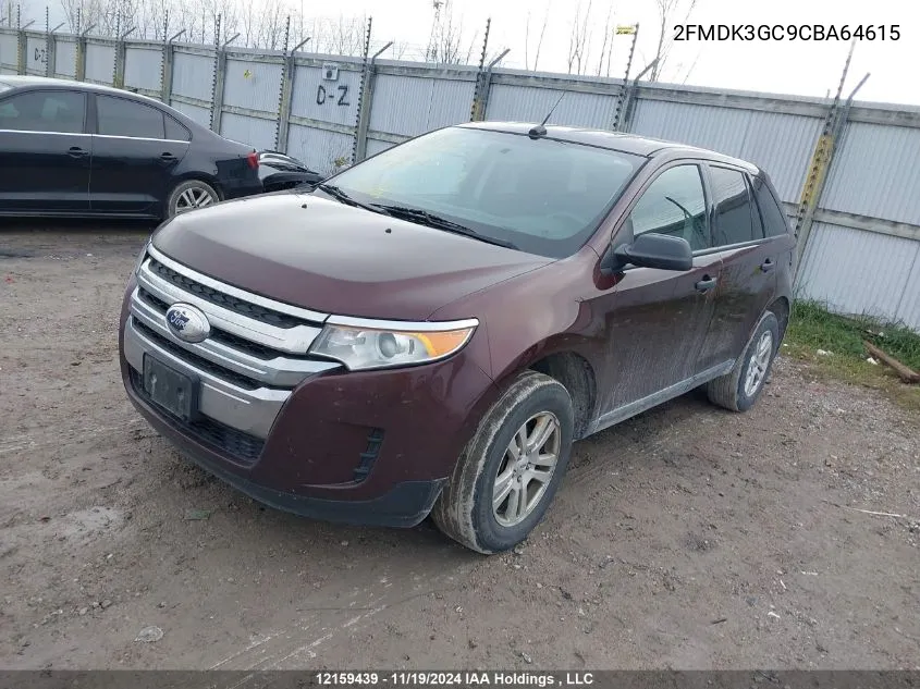 2012 Ford Edge Se VIN: 2FMDK3GC9CBA64615 Lot: 12159439