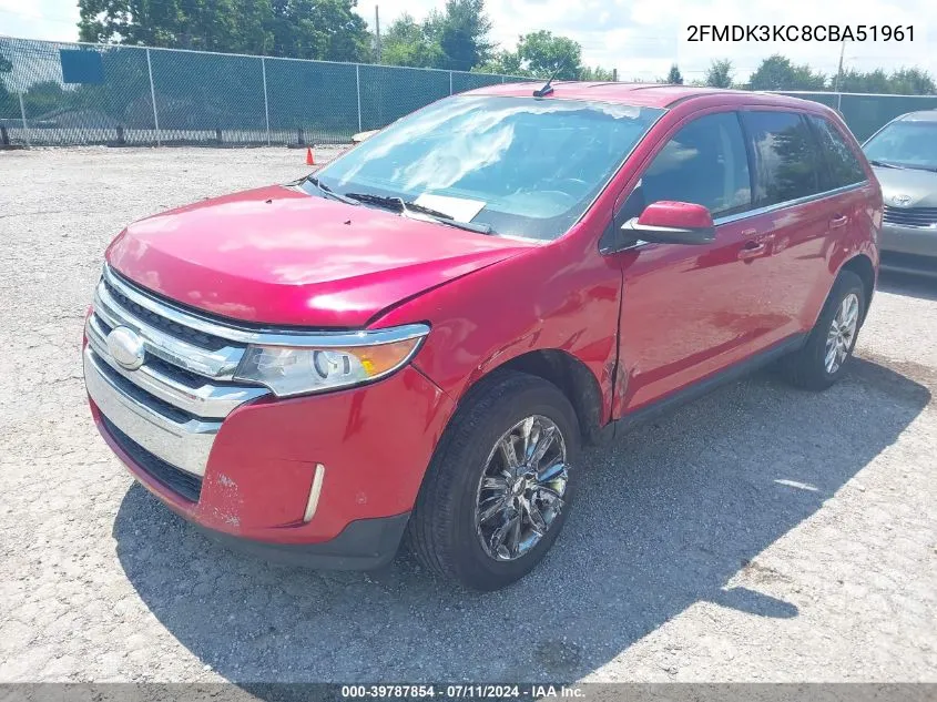 2012 Ford Edge Limited VIN: 2FMDK3KC8CBA51961 Lot: 39787854