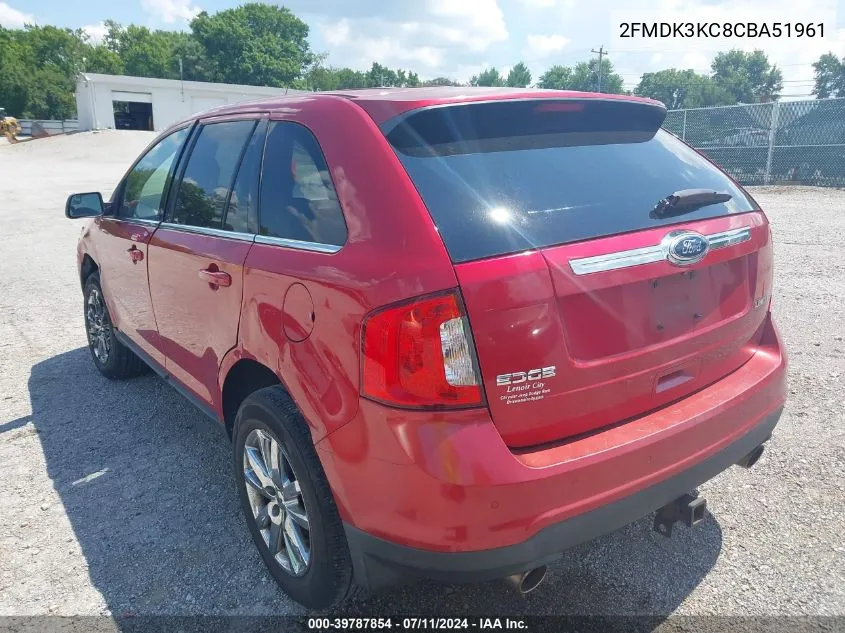 2012 Ford Edge Limited VIN: 2FMDK3KC8CBA51961 Lot: 39787854