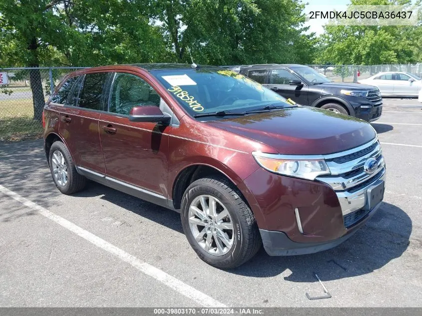 2012 Ford Edge Sel VIN: 2FMDK4JC5CBA36437 Lot: 39803170