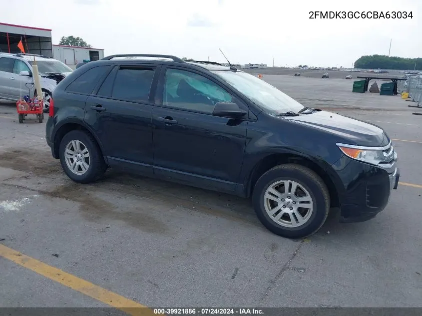 2012 Ford Edge Se VIN: 2FMDK3GC6CBA63034 Lot: 39921886