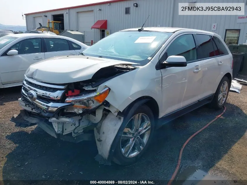 2012 Ford Edge Sel VIN: 2FMDK3J95CBA92943 Lot: 40004869