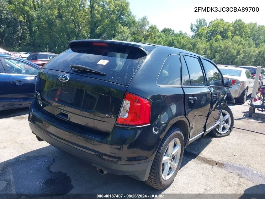 2012 Ford Edge Sel VIN: 2FMDK3JC3CBA89700 Lot: 40187407