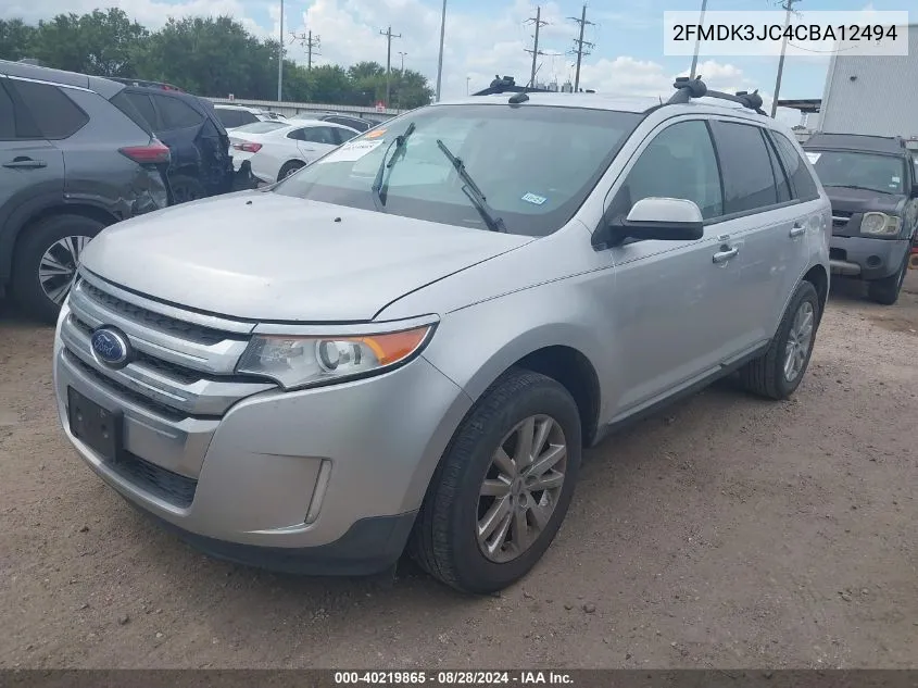 2012 Ford Edge Sel VIN: 2FMDK3JC4CBA12494 Lot: 40219865