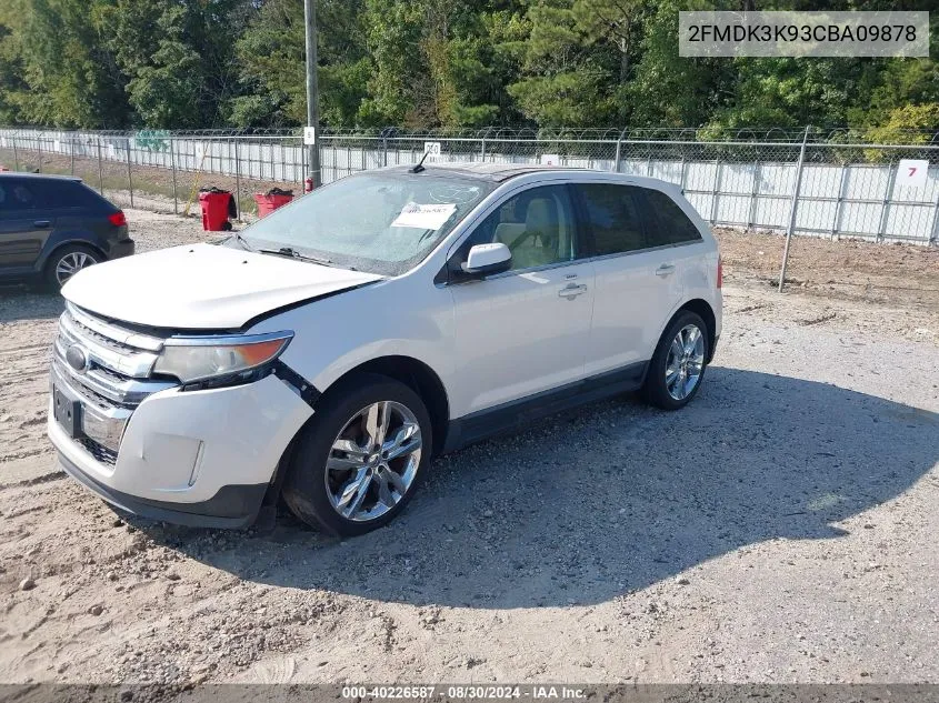 2012 Ford Edge Limited VIN: 2FMDK3K93CBA09878 Lot: 40226587