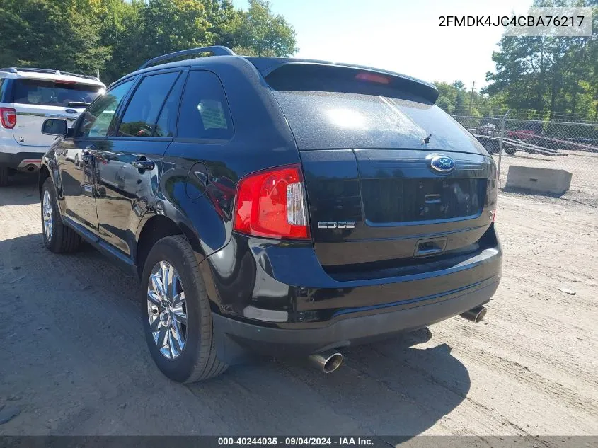 2012 Ford Edge Sel VIN: 2FMDK4JC4CBA76217 Lot: 40244035