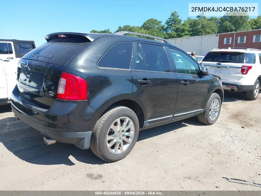 2012 Ford Edge Sel VIN: 2FMDK4JC4CBA76217 Lot: 40244035