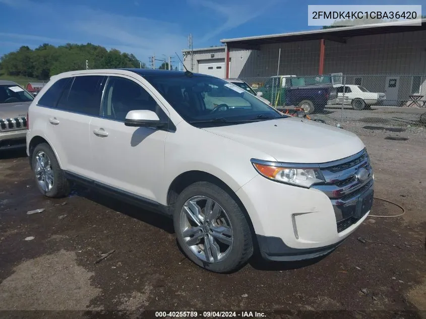 2012 Ford Edge Limited VIN: 2FMDK4KC1CBA36420 Lot: 40255789