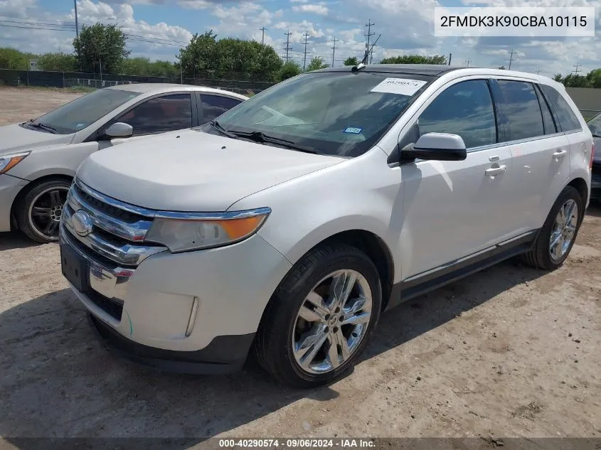 2012 Ford Edge Limited VIN: 2FMDK3K90CBA10115 Lot: 40290574