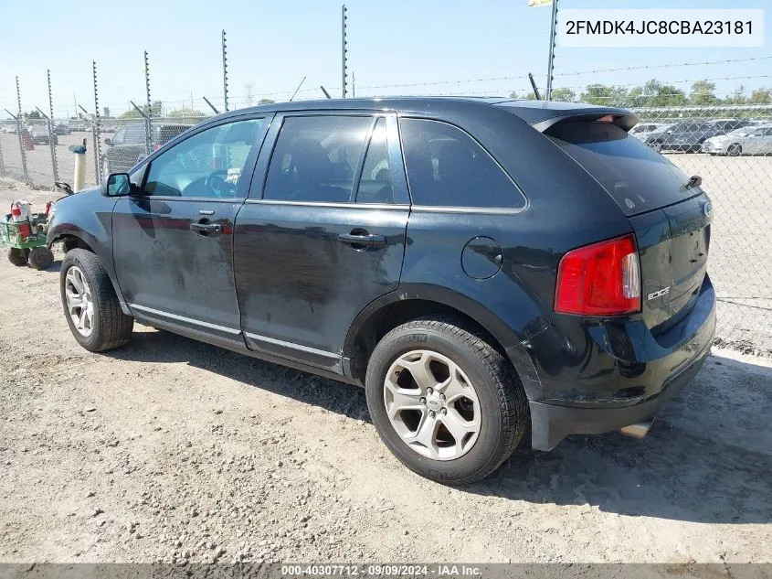 2012 Ford Edge Sel VIN: 2FMDK4JC8CBA23181 Lot: 40307712