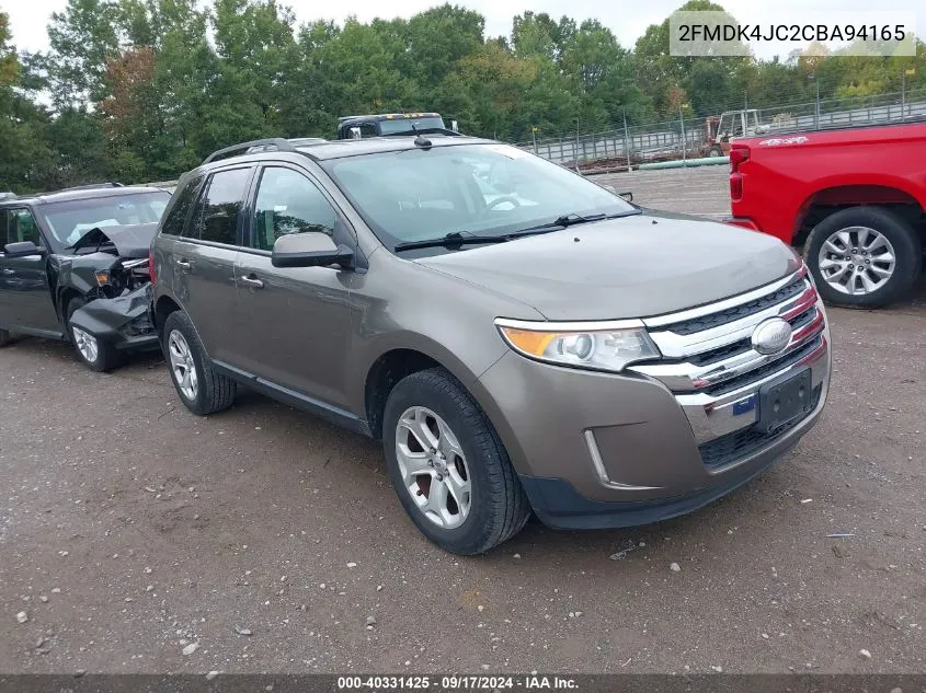 2012 Ford Edge Sel VIN: 2FMDK4JC2CBA94165 Lot: 40331425