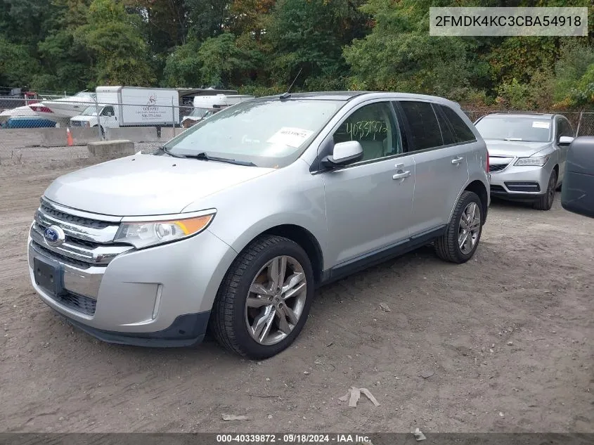 2012 Ford Edge Limited VIN: 2FMDK4KC3CBA54918 Lot: 40339872