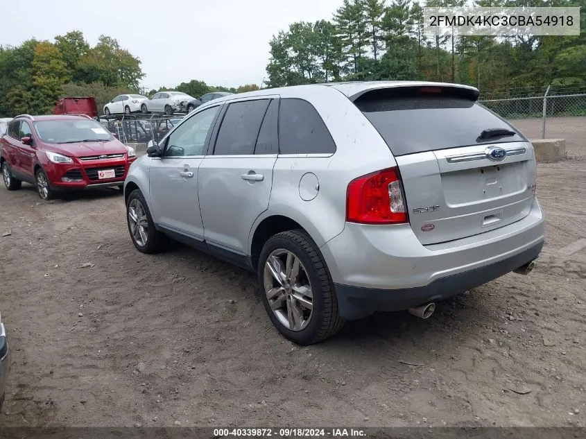 2012 Ford Edge Limited VIN: 2FMDK4KC3CBA54918 Lot: 40339872