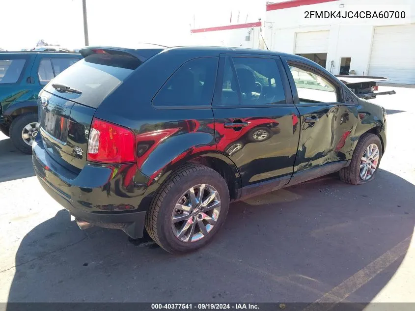 2012 Ford Edge Sel VIN: 2FMDK4JC4CBA60700 Lot: 40377541