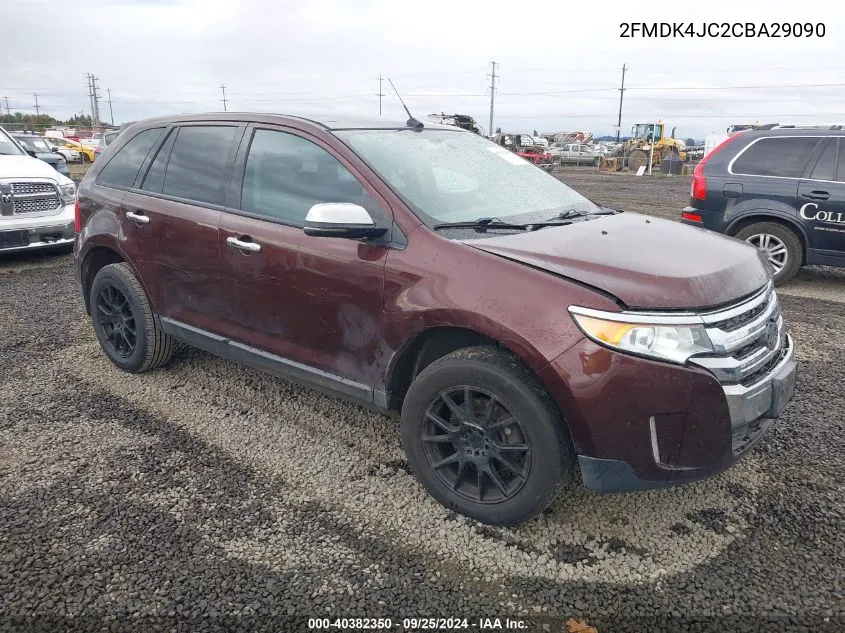 2012 Ford Edge Sel VIN: 2FMDK4JC2CBA29090 Lot: 40382350