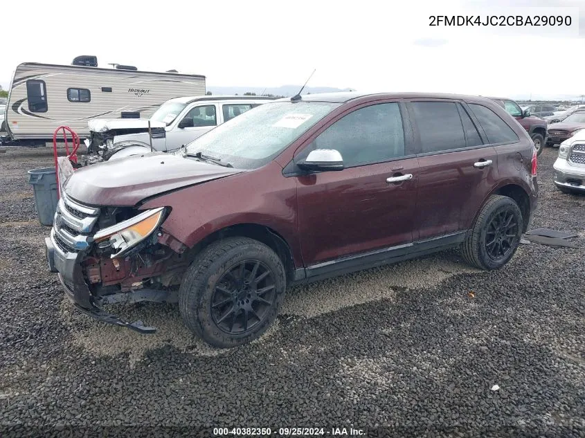 2012 Ford Edge Sel VIN: 2FMDK4JC2CBA29090 Lot: 40382350