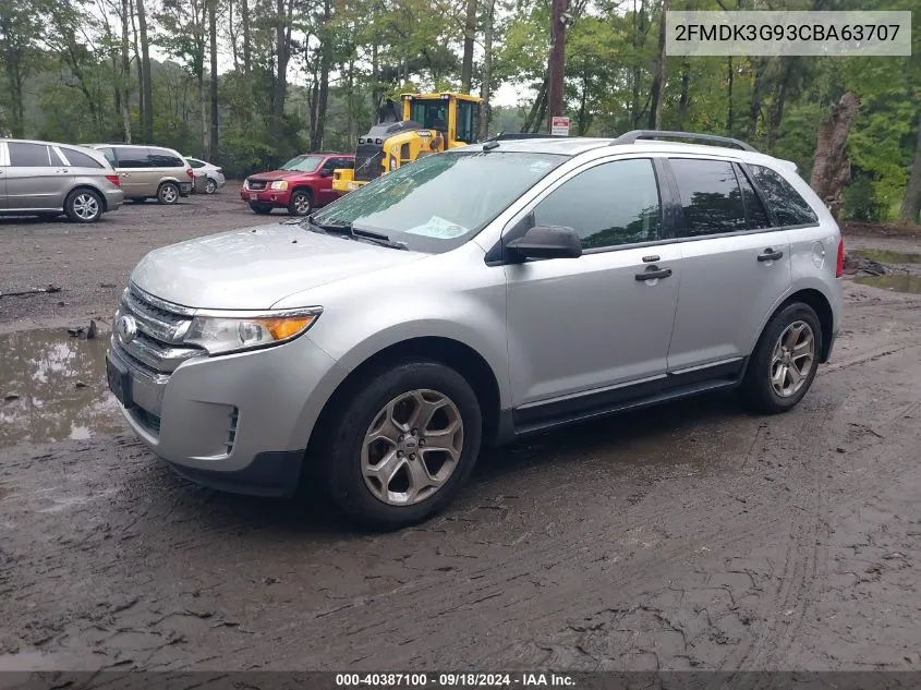 2012 Ford Edge Se VIN: 2FMDK3G93CBA63707 Lot: 40387100