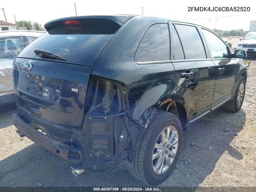 2012 Ford Edge Sel VIN: 2FMDK4JC6CBA52520 Lot: 40387399