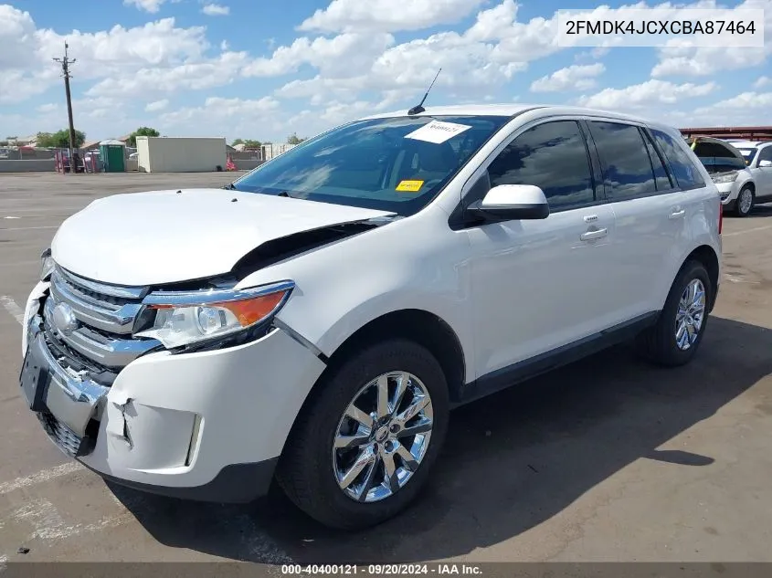 2012 Ford Edge Sel VIN: 2FMDK4JCXCBA87464 Lot: 40400121