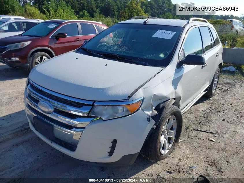 2012 Ford Edge Se VIN: 2FMDK3G99CBA86943 Lot: 40410913