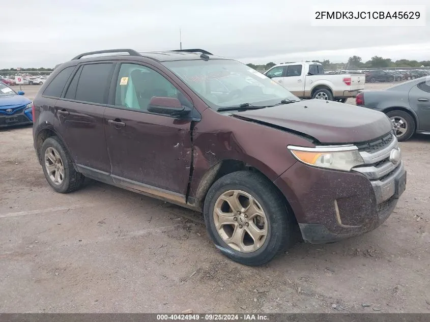 2012 Ford Edge Sel VIN: 2FMDK3JC1CBA45629 Lot: 40424949