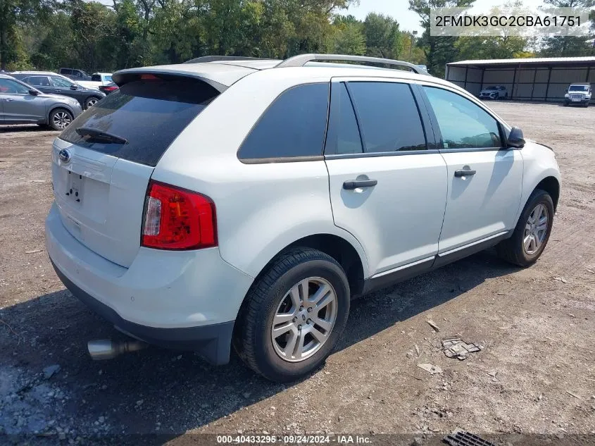 2012 Ford Edge Se VIN: 2FMDK3GC2CBA61751 Lot: 40433295