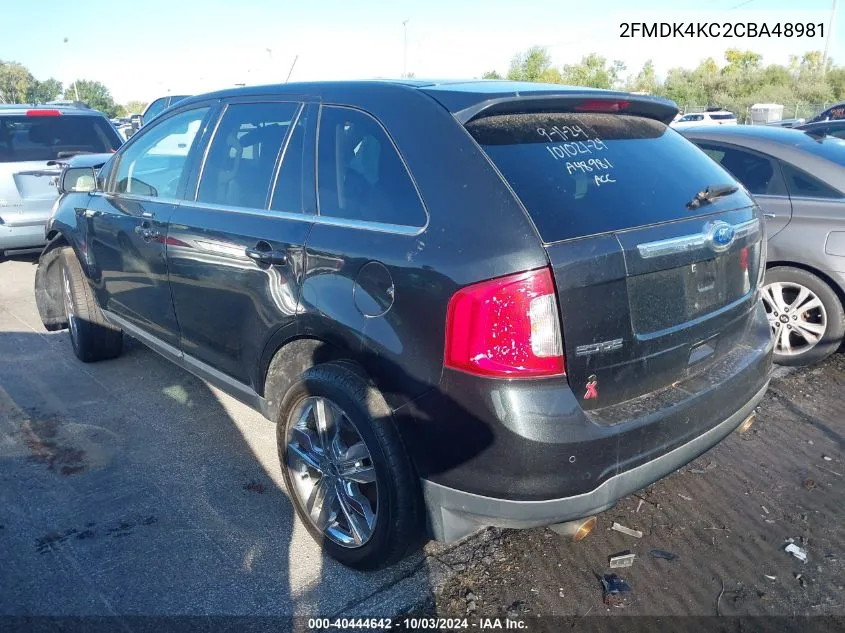 2012 Ford Edge Limited VIN: 2FMDK4KC2CBA48981 Lot: 40444642