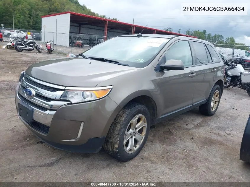 2012 Ford Edge Sel VIN: 2FMDK4JC6CBA66434 Lot: 40447730