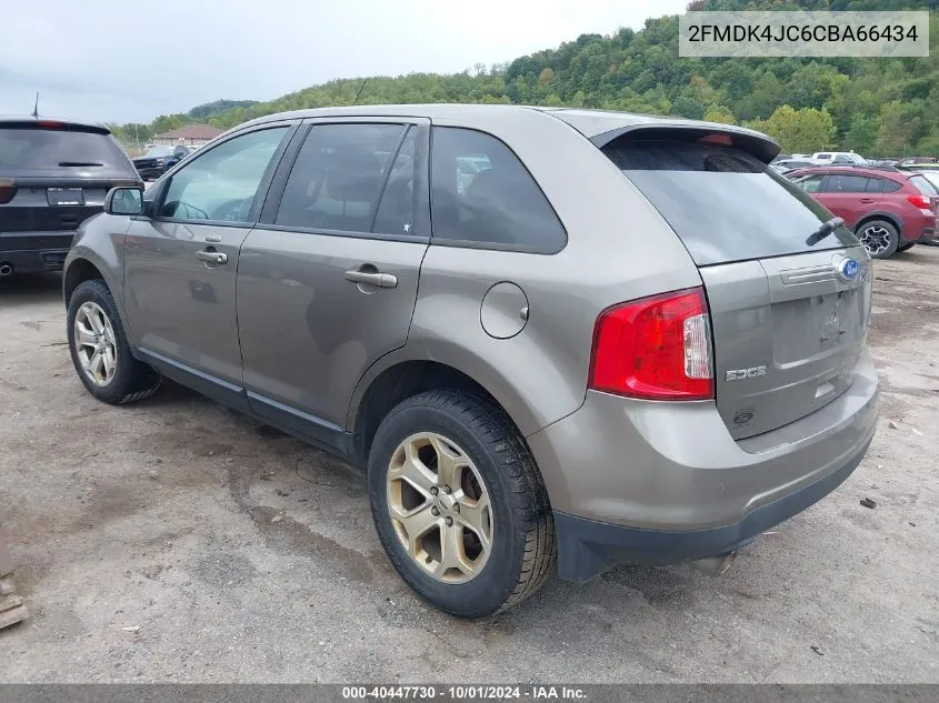 2012 Ford Edge Sel VIN: 2FMDK4JC6CBA66434 Lot: 40447730