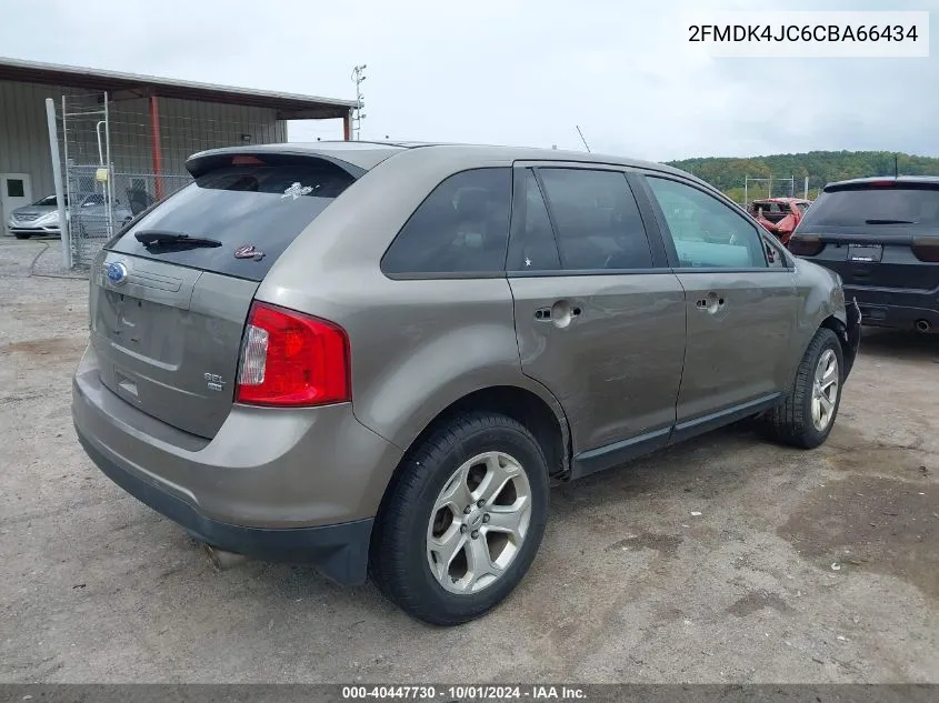 2012 Ford Edge Sel VIN: 2FMDK4JC6CBA66434 Lot: 40447730