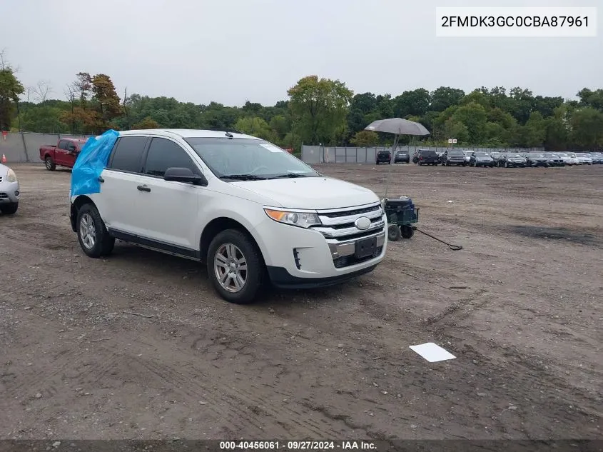 2012 Ford Edge Se VIN: 2FMDK3GC0CBA87961 Lot: 40456061