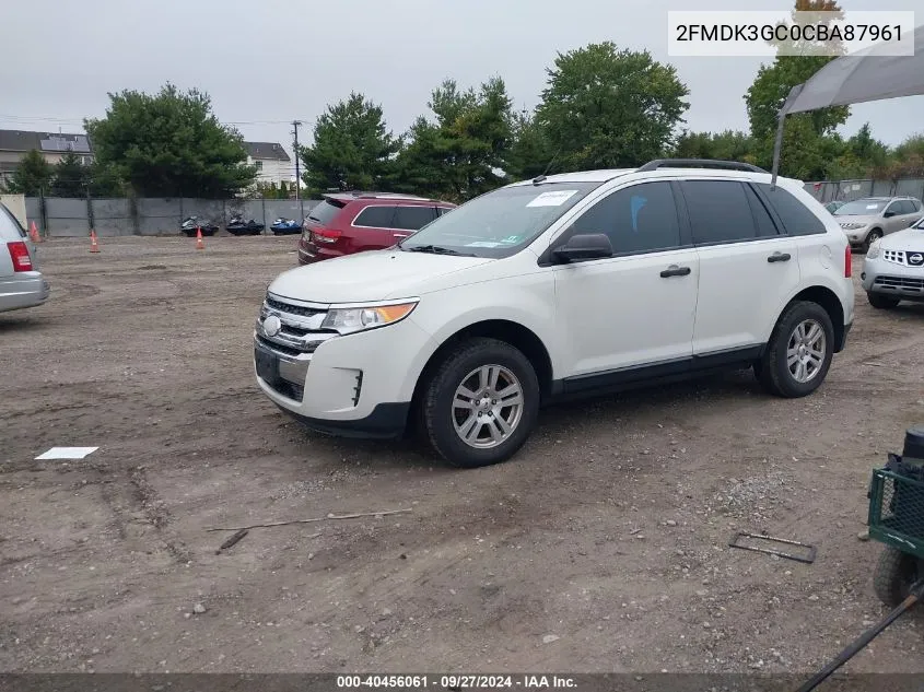 2012 Ford Edge Se VIN: 2FMDK3GC0CBA87961 Lot: 40456061