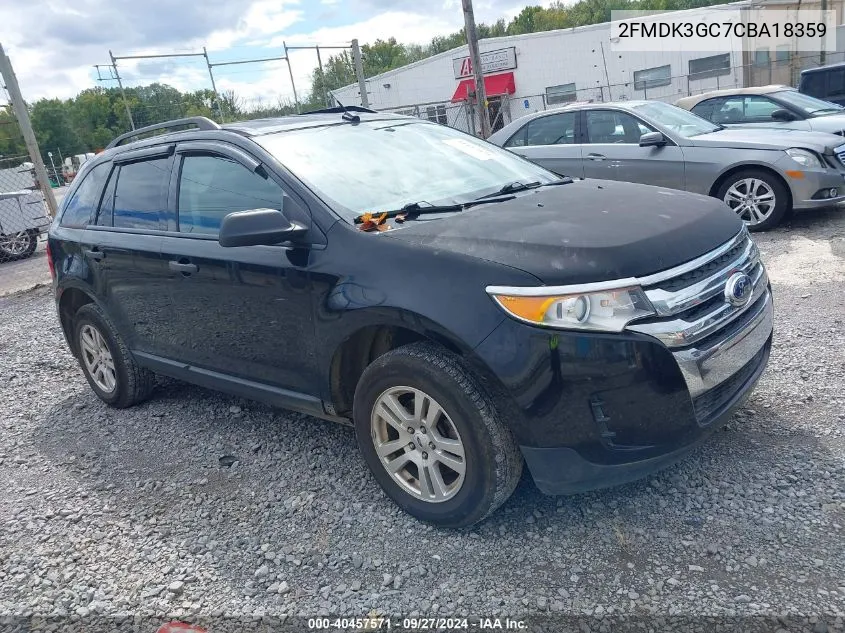 2012 Ford Edge Se VIN: 2FMDK3GC7CBA18359 Lot: 40457571