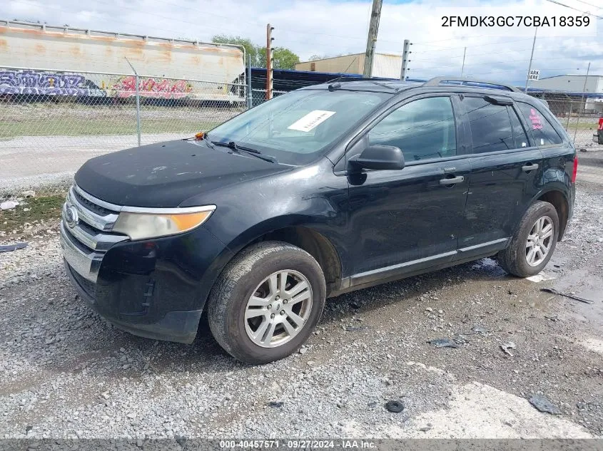 2012 Ford Edge Se VIN: 2FMDK3GC7CBA18359 Lot: 40457571