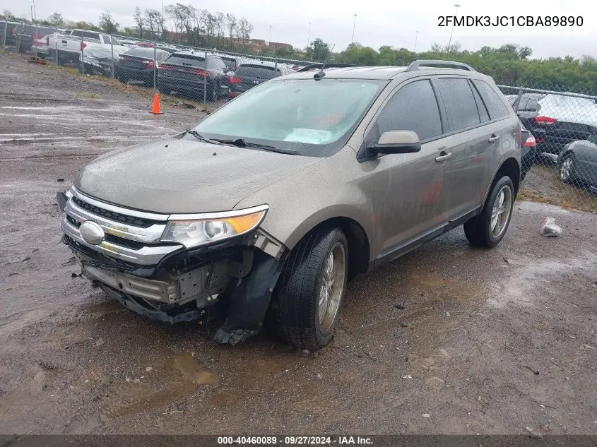 2012 Ford Edge Sel VIN: 2FMDK3JC1CBA89890 Lot: 40460089