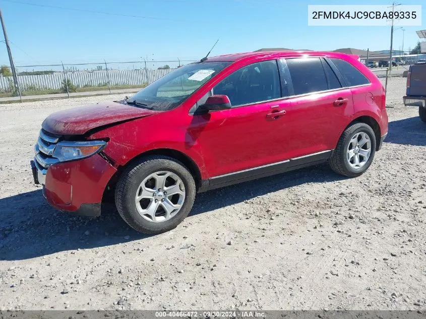 2012 Ford Edge Sel VIN: 2FMDK4JC9CBA89335 Lot: 40466472