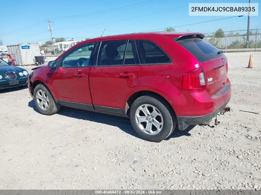 2012 Ford Edge Sel VIN: 2FMDK4JC9CBA89335 Lot: 40466472