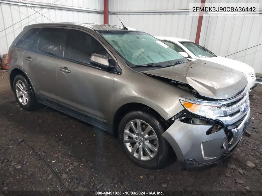 2012 Ford Edge Sel VIN: 2FMDK3J90CBA36442 Lot: 40491923