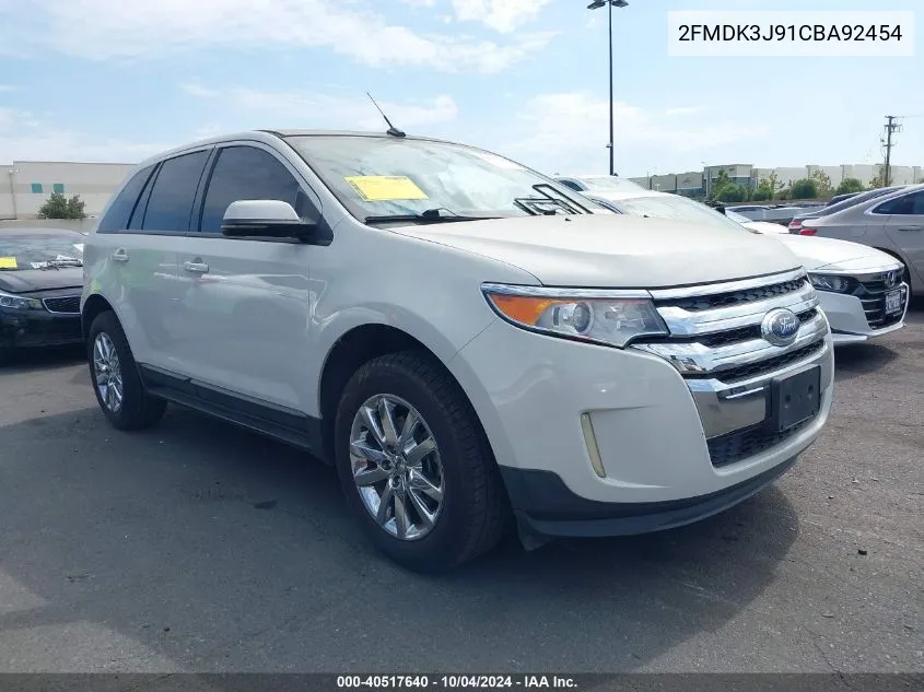 2012 Ford Edge Sel VIN: 2FMDK3J91CBA92454 Lot: 40517640